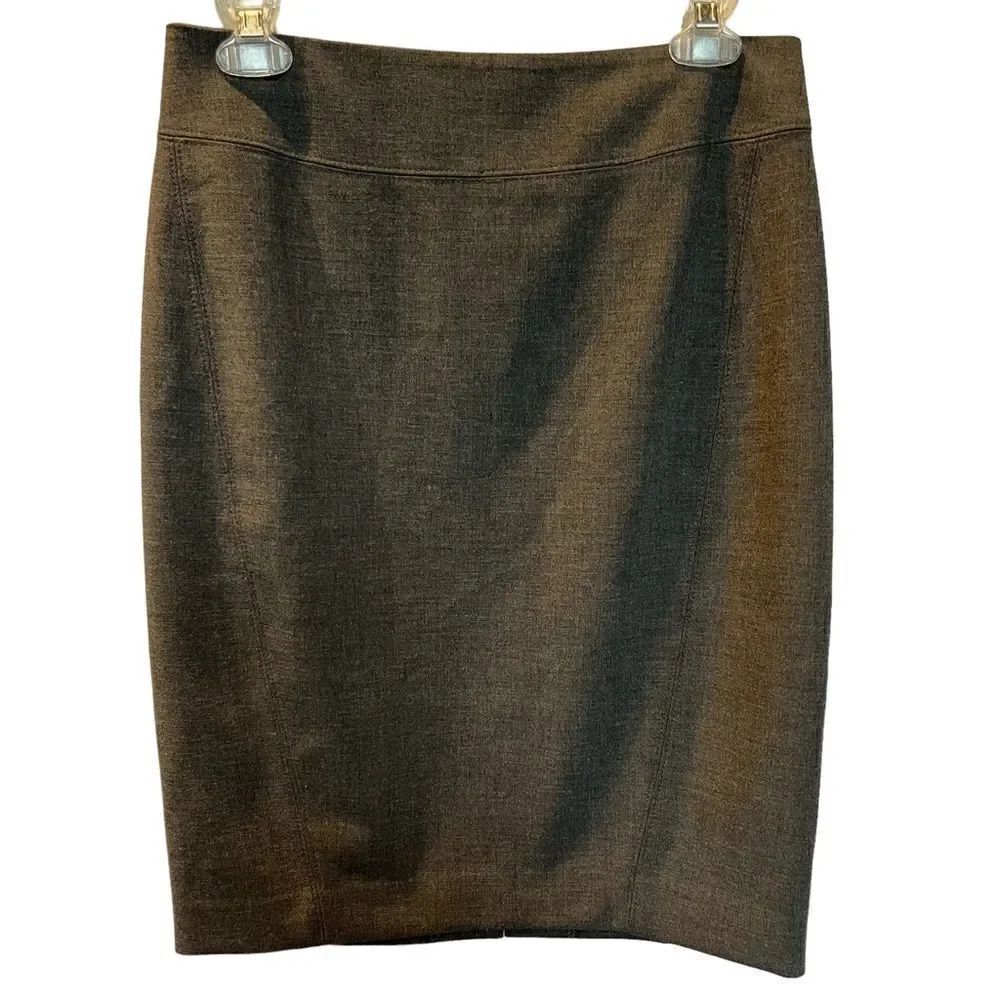 Loft Women's Pencil Skirt Gray Knee Length Size 4 Lined